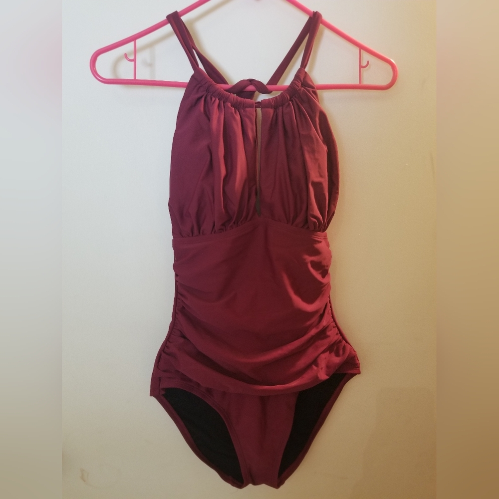 Elegant Purple One-Piece Swimsuit